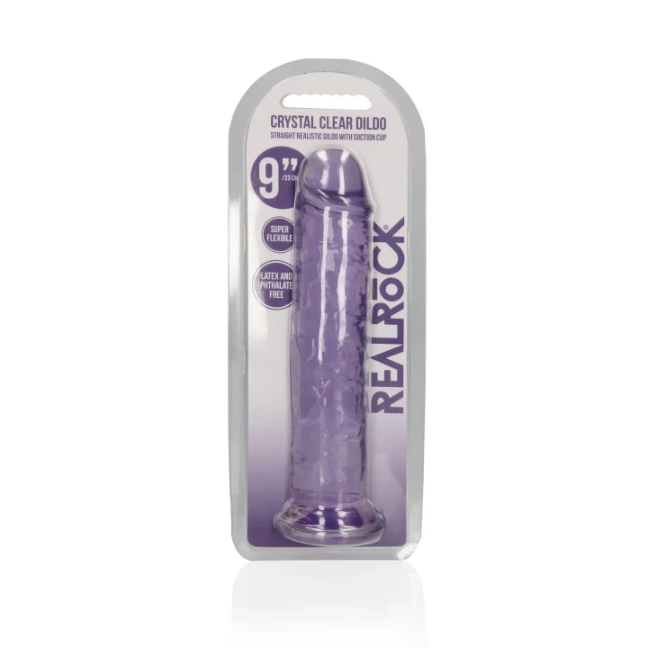 Dildo REALROCK CRYSTAL CLEAR - 9.1'' penet., przyssawka, wodoodporny, bez ftalanów
