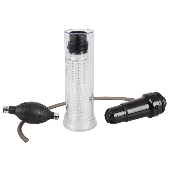 Pompka do penisa Vibrating Multi Pump, regulowane wibracje, przezroczysty cylinder 33,7 cm