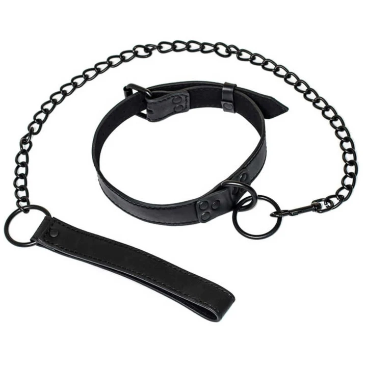 Obroża BDSM Party Hard Sin, regulowana, poliuretanowa, 4,8 cm szerokości, czarna