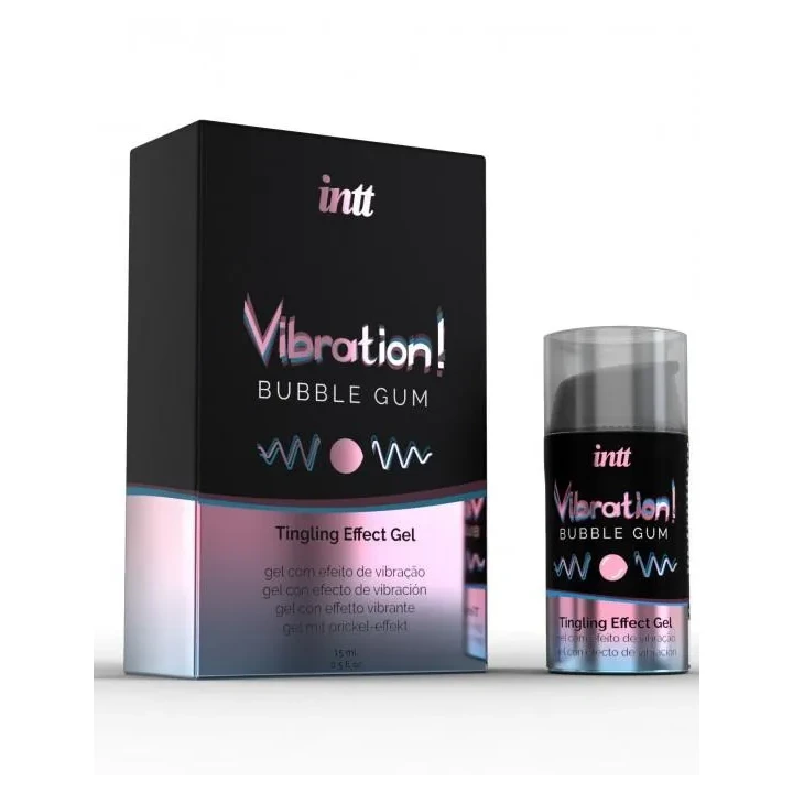 Wibrator płynny Żel-VIBRATION, 15 ml, uniseksowy, smak gumy balonowej, 30 minut działania