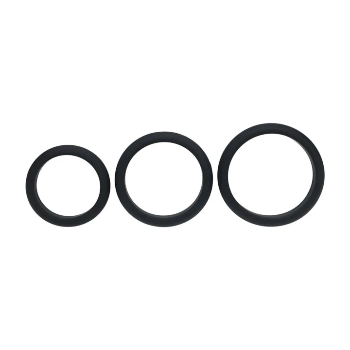 Pierścień erekcyjny - LEVELZ, Silikon, Zestaw 3 rozmiary: L, XL, XXL, Czarny