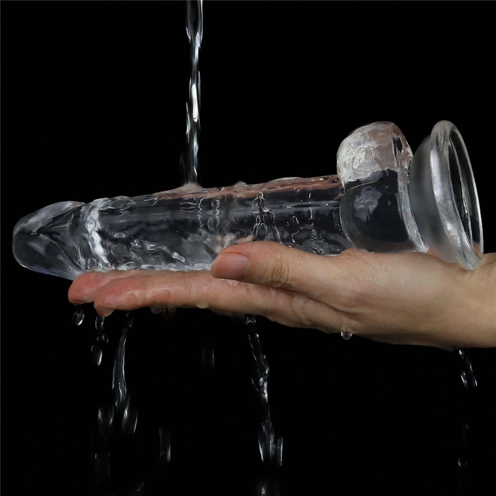 Dildo LOVETOY z TPE, przezroczyste, z przyssawką, 19 cm