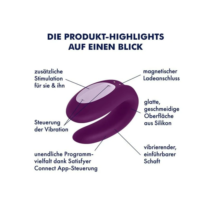 Wibrator partnerski Satisfyer Double Joy + Sexy Secret — Bluetooth, 2 silniki, wodoodporny