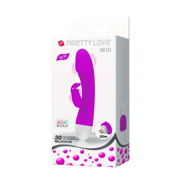 Stymulator łechtaczki PRETTY LOVE - WILL, silikon, 30 funkcji wibracji, 18 cm