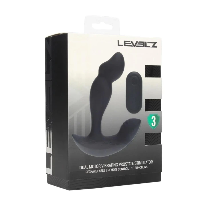 Stymulator prostaty - Zdalny, podwójny silnik, 10 trybów wibracji, silikon płynny