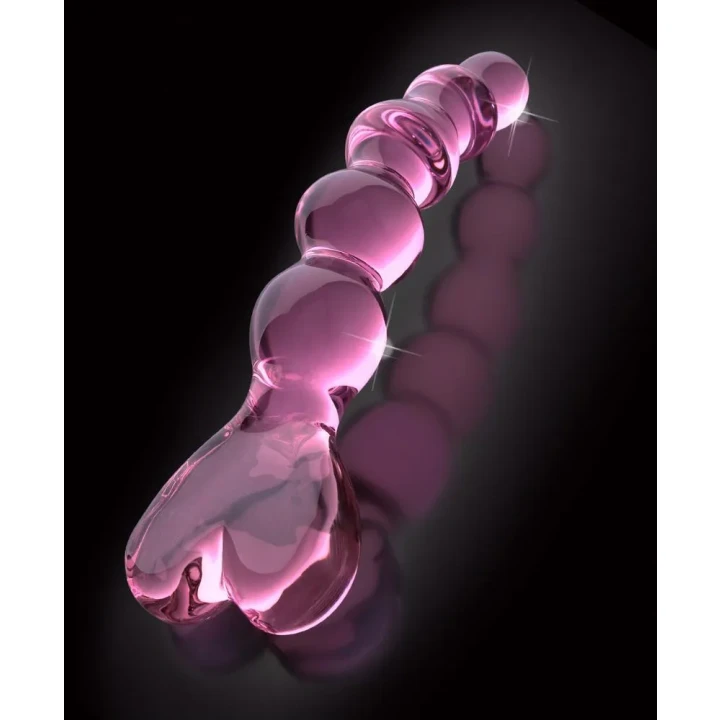 Szklane dildo Icicles No.43 Pink — ręcznie dmuchane, dł. 20 cm, ø 3,5 cm