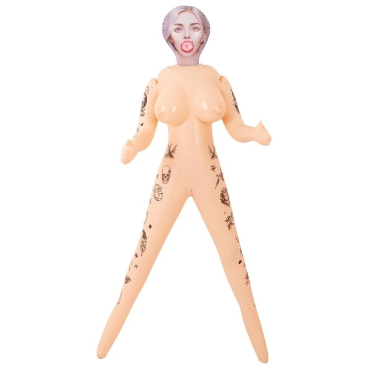 Inflatable sex doll NaughtyDollz – dmuchana lalka 152 cm, PVC, 3 otwory, tatuaże