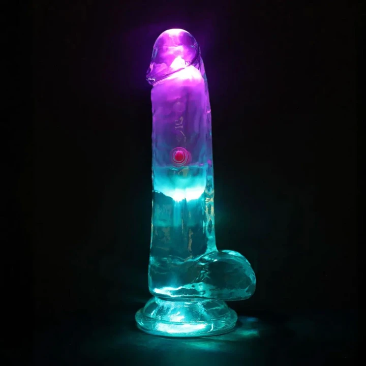 Dildo RealRock - 15 cm, wibrujące, przezroczyste z mocną przyssawką