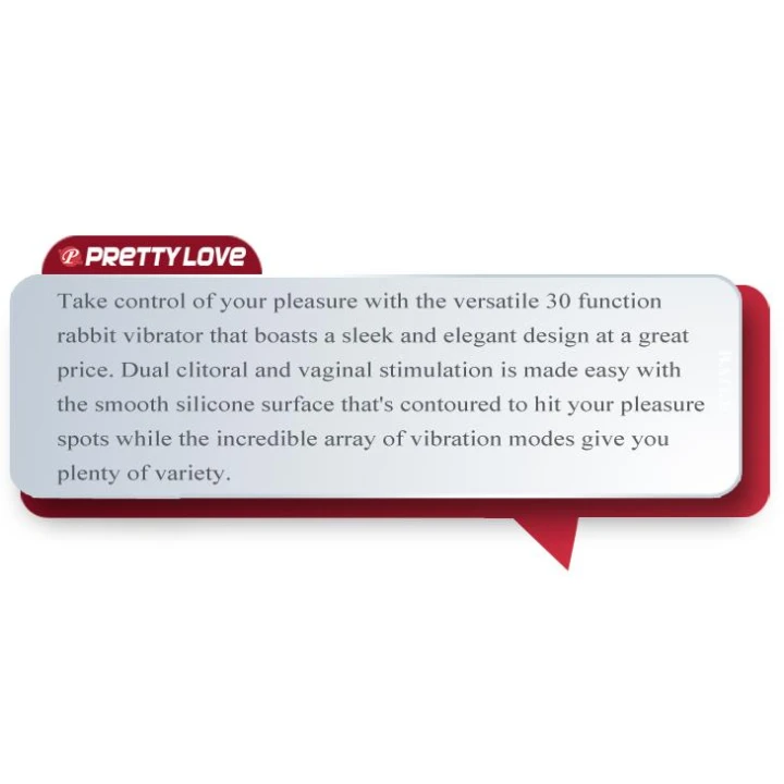 Wibrator silikonowy Pretty Love Snappy, 30 funkcji, 19,5 cm, podwójna stymulacja