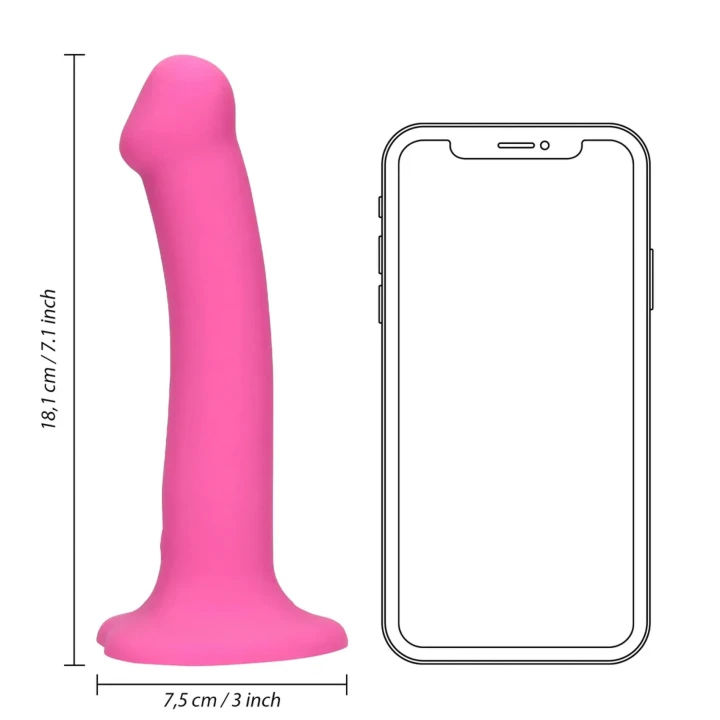 Dildo Loveline - Średni, Wibrujący, Silikonowy, 18,1 cm długości