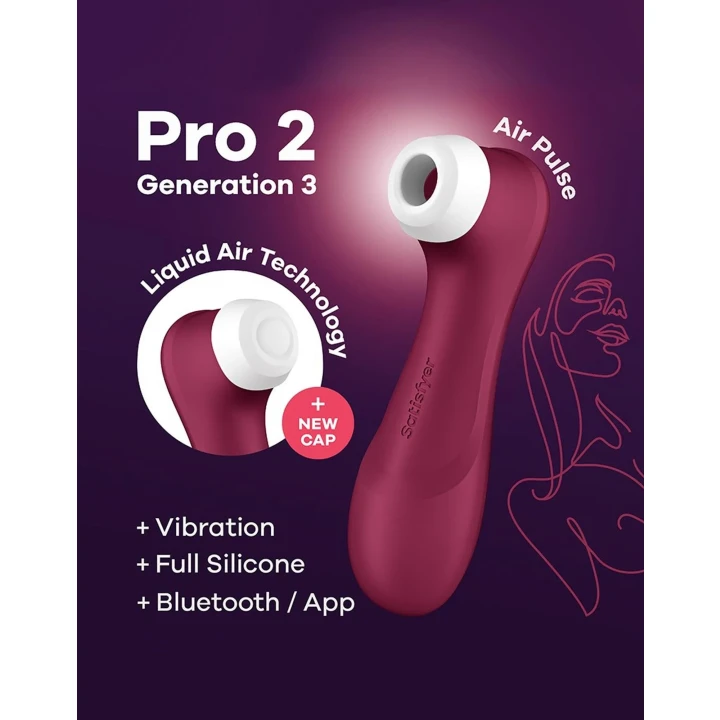 Stymulator łechtaczki Satisfyer Pro 2 Gen. 3, technologia Liquid Air, Bluetooth/App