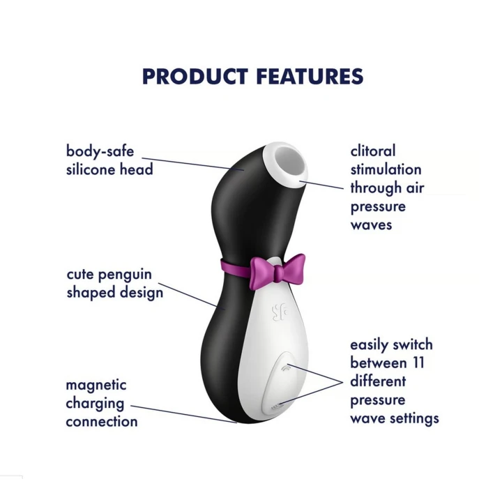 Stymulator łechtaczkowy Satisfyer Penguin, Pingwinek, wodoodporny, 11 poziomów intensywności