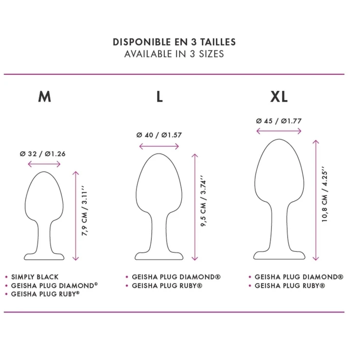 Zatyczka analna Dorcel Geisha Plug Diamond - ABS, silikon medyczny, 8 cm długości