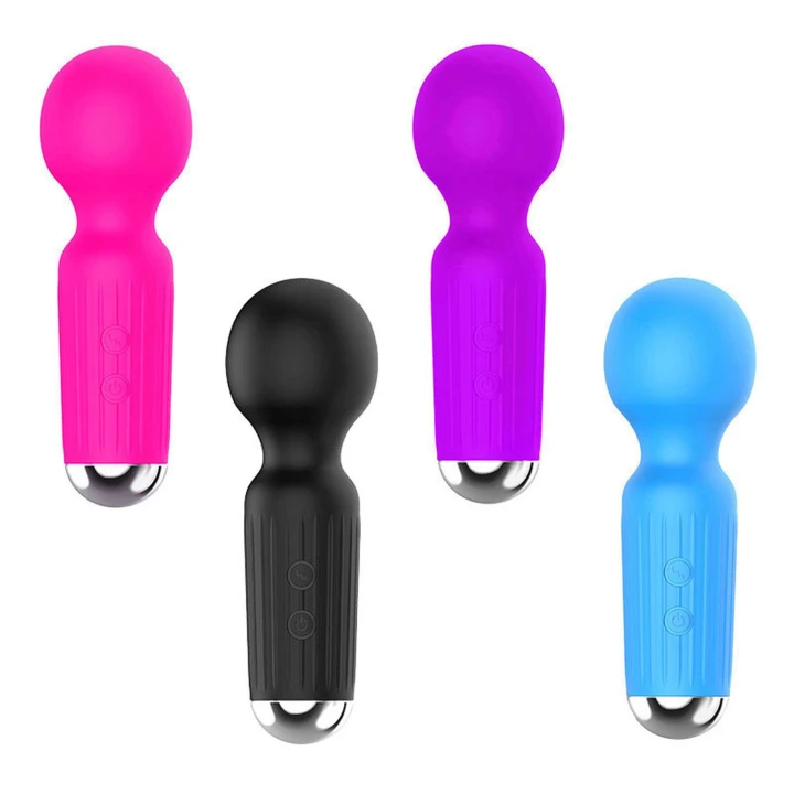 Mini Masażer USB - 20 Funkcji, Wodoodporny, Ergonomiczny, Silikonowy, Różowy