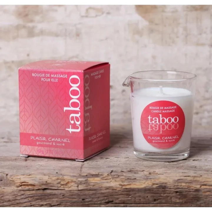 Świeca do masażu Plaisir Charnel, 100% oleje roślinne, 60 g, zmysłowy zapach kwiatu kakao