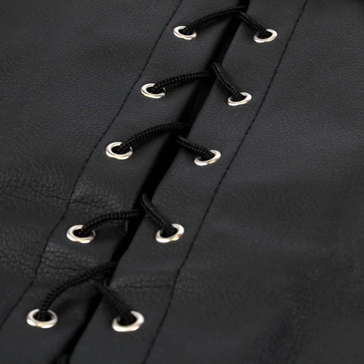 Opaska na ramię - skóra PU, regulowane sznurówki, D-ring - czarna