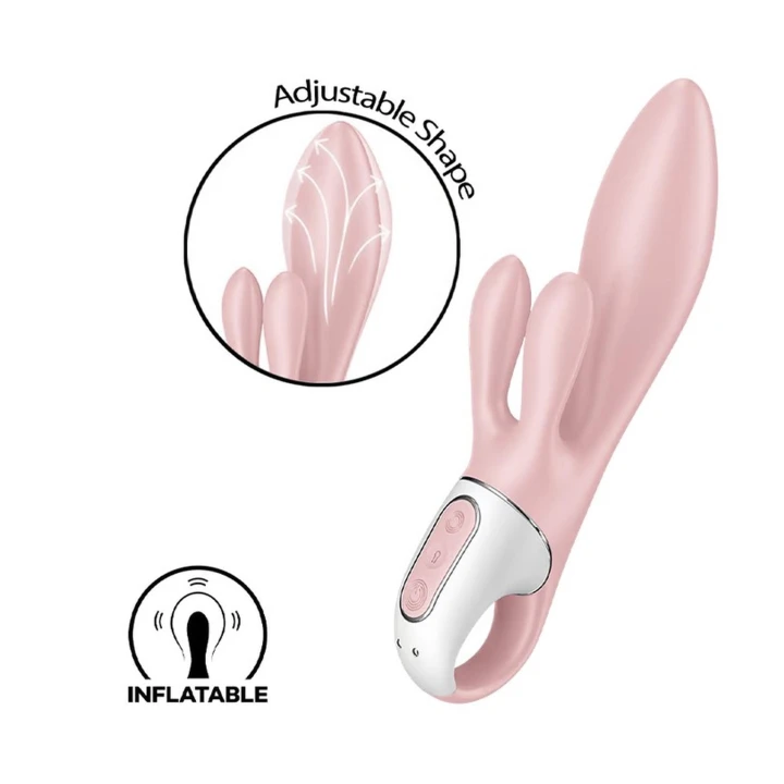 Wibrator królik Satisfyer Air Pump Bunny 3 - silikon, wodoodporny, regulowana średnica