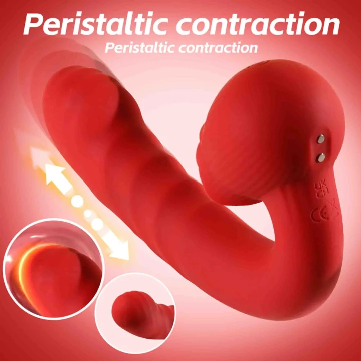 Wibrator różany z podwójną stymulacją, 10 trybów wibracji, silikon klasy medycznej