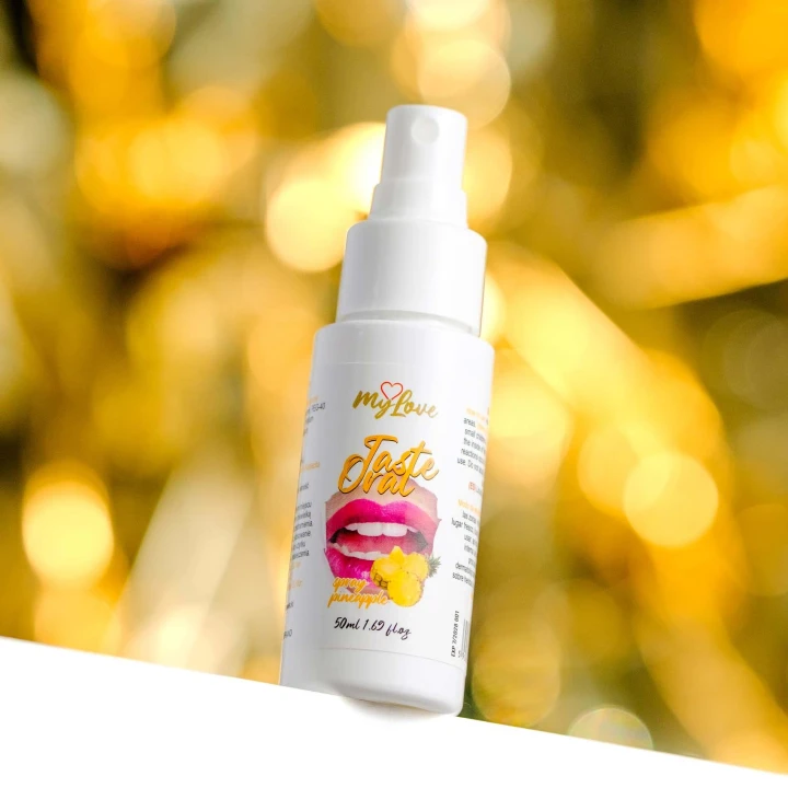 Spray do seksu oralnego MyLove Taste, ananasowy, 50 ml, lekkie aromatyzowanie.