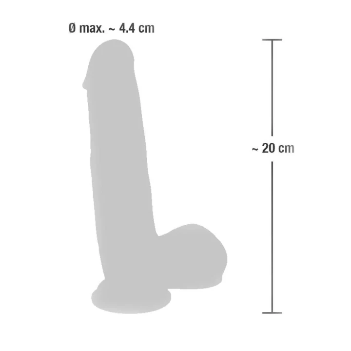 Dildo medyczne - Realistyczny silikon, długość 20 cm, średnica 3,3-4,4 cm