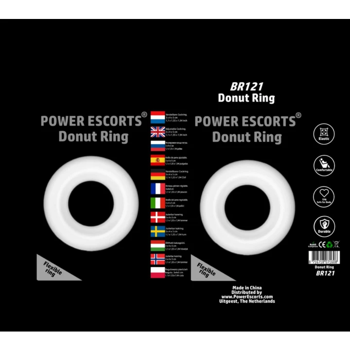 Pierścień erekcyjny, Silikon, Ø0,6 cala, Max rozciągliwość 4,5 cala, Przezroczysty