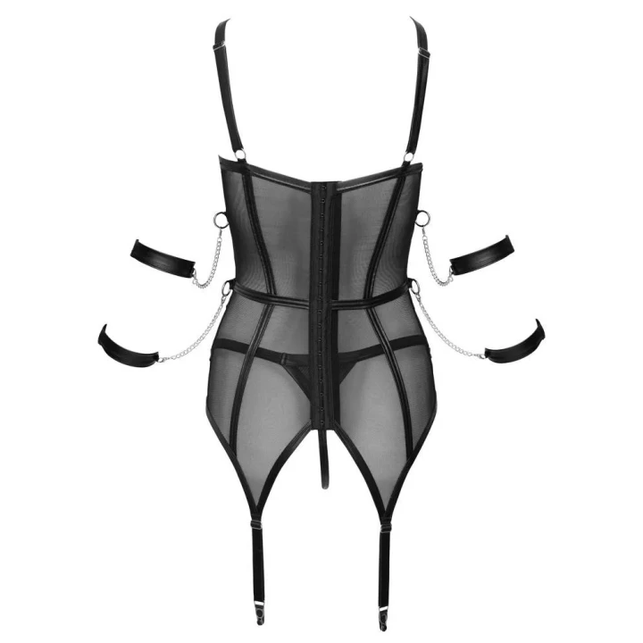 Kajdanki Bondage Cottelli - Elastyczny Powernet, 4 regulowane pasy, Srebrne elementy