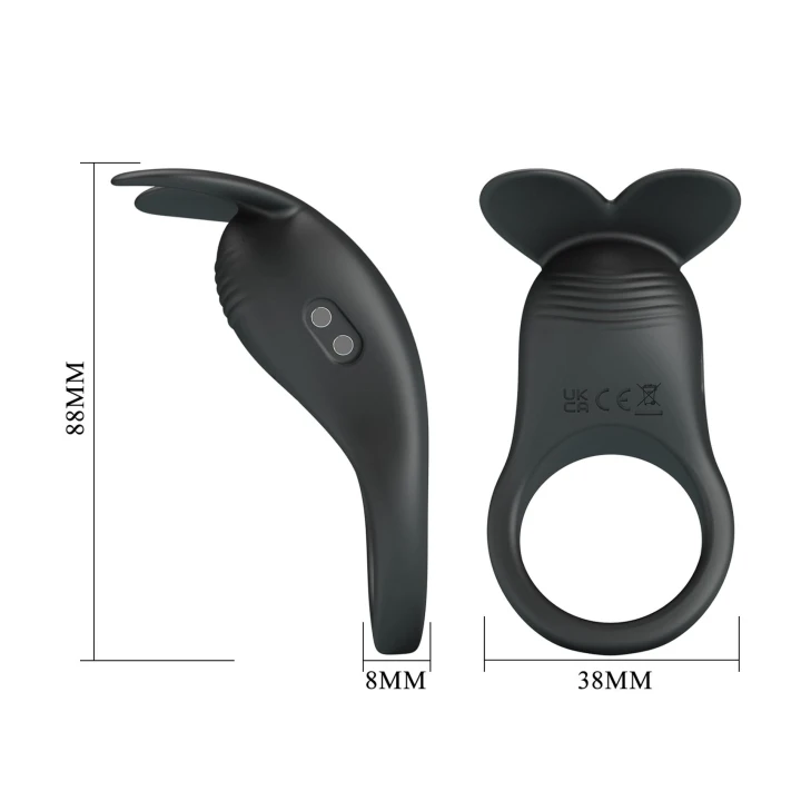 Pierścień erekcyjny Pretty Love Carlton, silikonowy, z 10 trybami wibracji, magnetyczne ładowanie