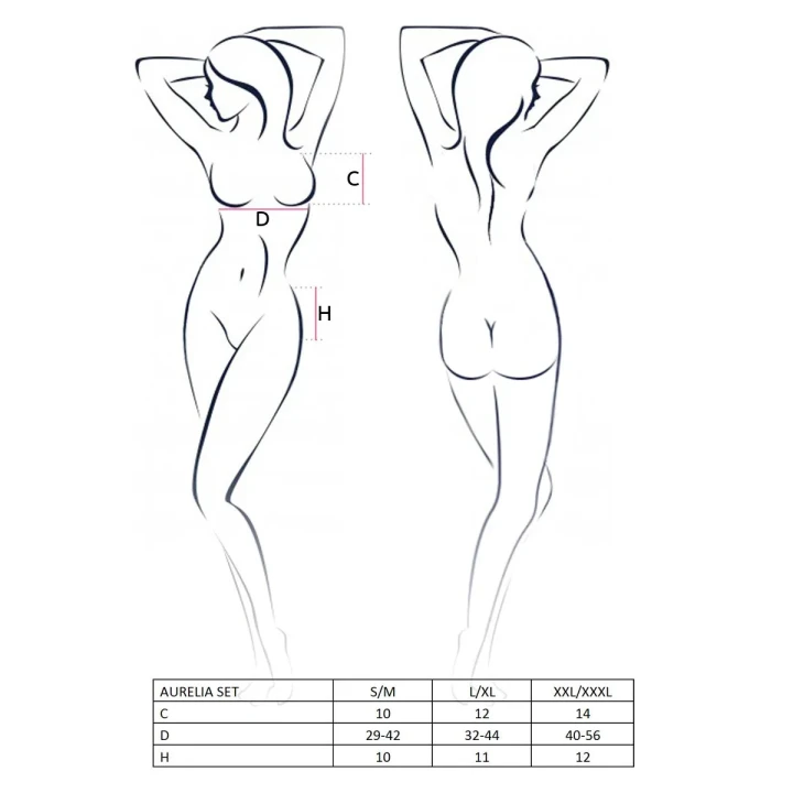 Bielizna Koronkowa CASMIR - AURELIA SET, regulowane ramiączka, otwarte stringi, czarna