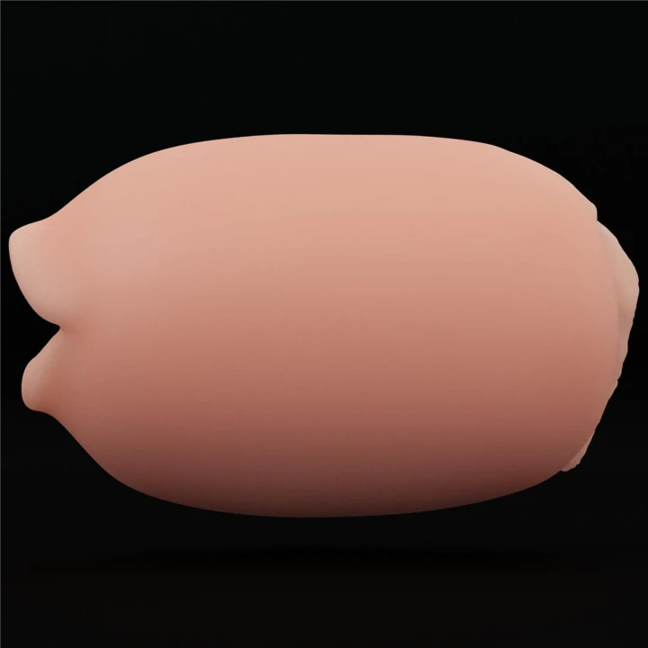Masturbator dwustronny, naturalny kolor, TPE, wibrujący, 10.3cm długości