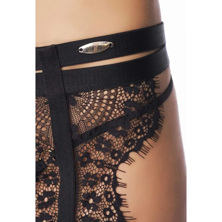 Pas do pończoch Roca S 7HEAVEN – koronkowy, podwójna gumka, metalowe żabki