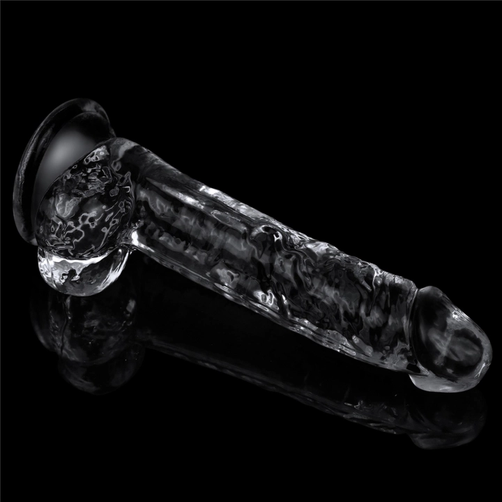 Dildo LOVETOY z TPE, przezroczyste, z przyssawką, 19 cm