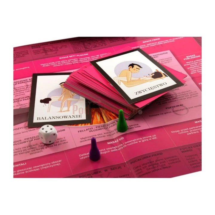 Gra erotyczna Kamasutra - oryginalne pozycje, plansza A3, zestaw kart i pionków