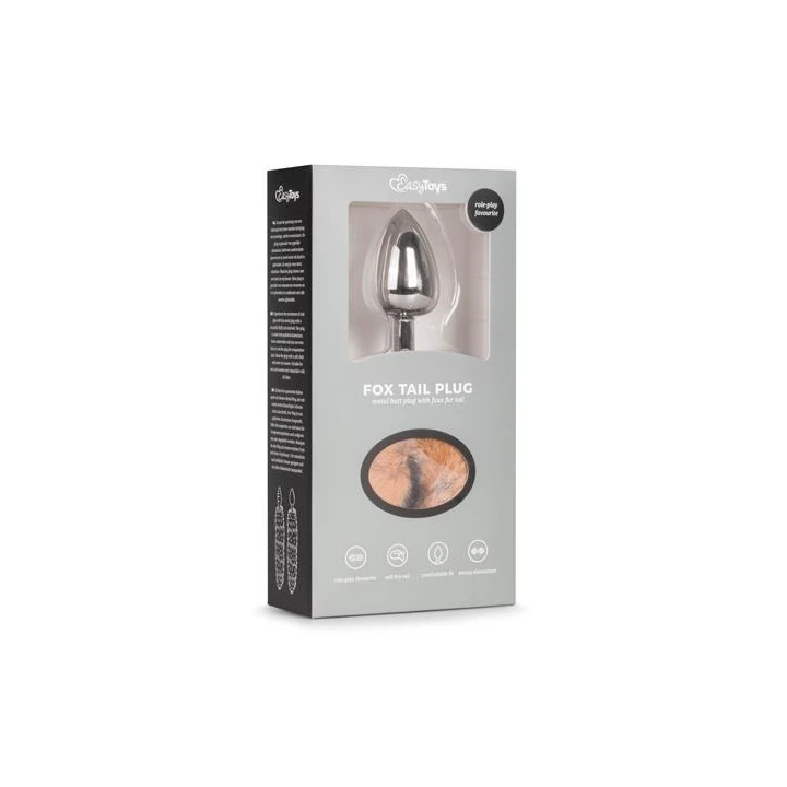 Wtyczka analna - Korek Lisi Ogon, stal nierdzewna, anatomiczny kształt, 35 cm