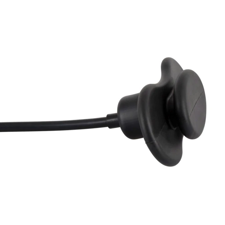 Knebel silikonowy z kulą pompową - czarny, 12 x 5,5 cm, lateksowa pompka