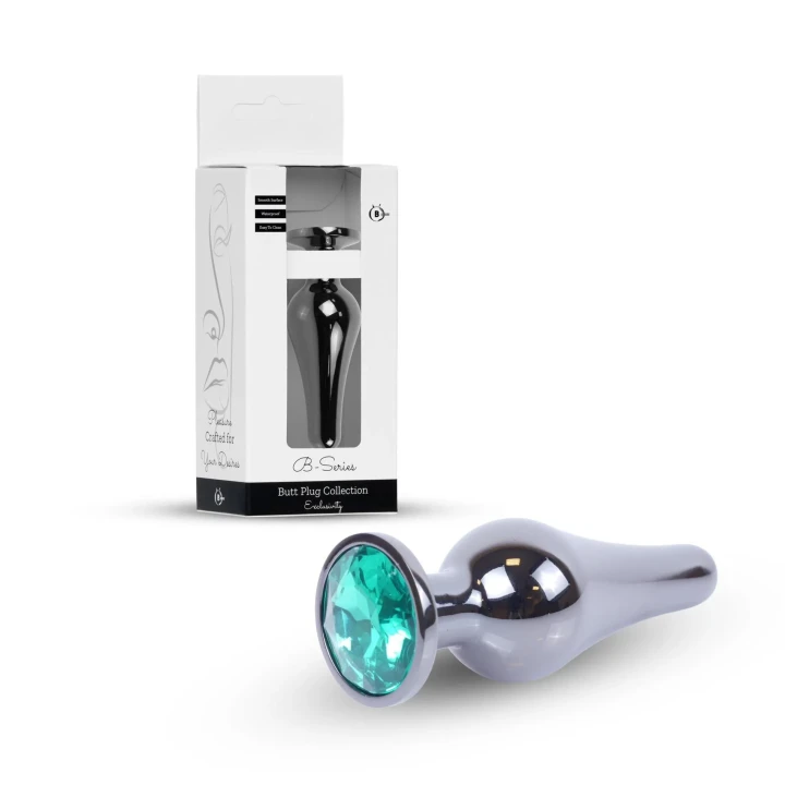 Zatyczka analna Plug-Jewellery, stal nierdzewna, 9,5 cm, diamentowa podstawa, gładka