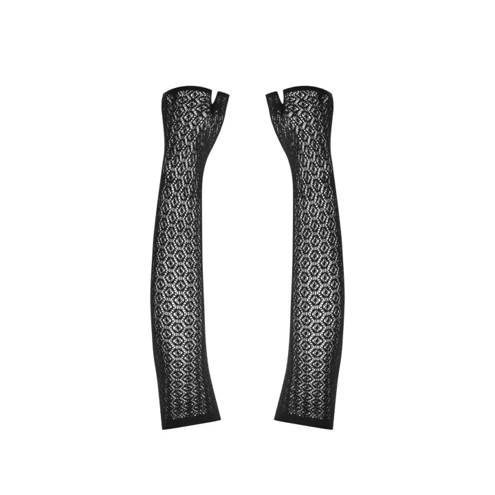 Rękawiczki dzianinowe A772, OBSESSIVE, elegancki czarny kolor, komfortowy materiał 88% poliamid