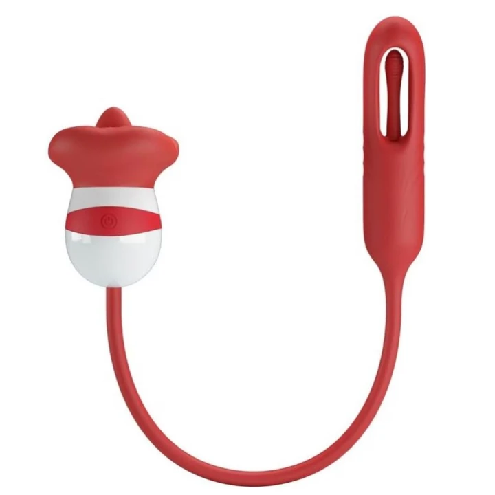 Stymulator Łechtaczki Romance - Alyss, Wibracje 5 Trybów, Silikon, Czerwony