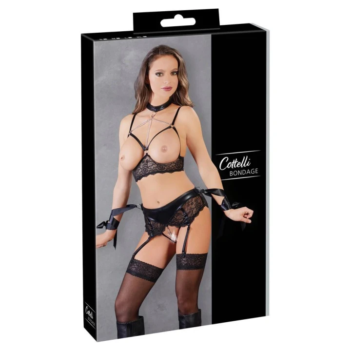 Biustonosz ouvert COTTELLI LINGERIE - Regulowane ramiączka, Koronka, Odpinane łańcuchy