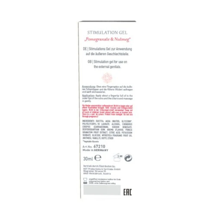 Żel intymny Stimulation Gel Pomegranate & Nutmeg 30ml - pobudzający, przyjemność, wrażliwość