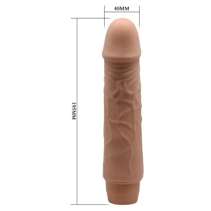 Dildo BAILE - JEFF, 19,5 cm, wibrujący, ABS, TPR, różne prędkości wibracji