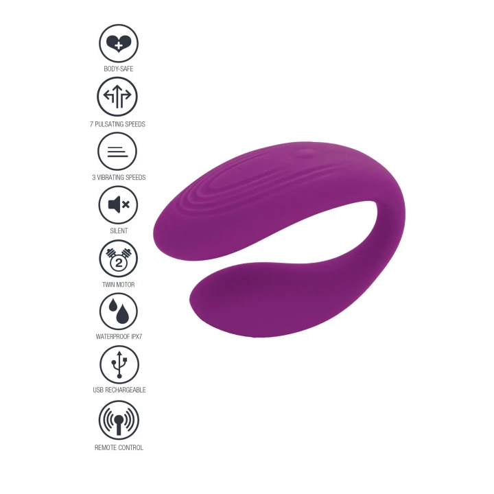 Wibrator dla par Love Bound - Silikon, Wodoodporny IPX7, Pilot zdalny