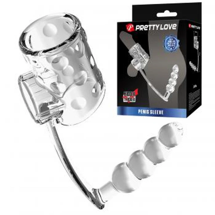 Korek analny z pierścieniem erekcyjnym PRETTY LOVE - TPE, wodoodporny, ergonomiczny