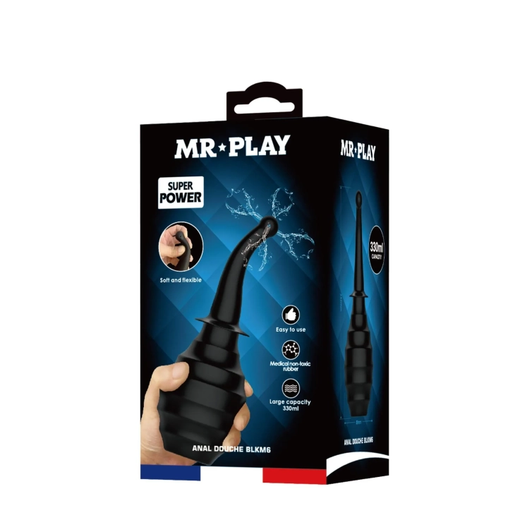 Douching analny MR PLAY - gumowy, pojemność 330 ml, elastyczna końcówka