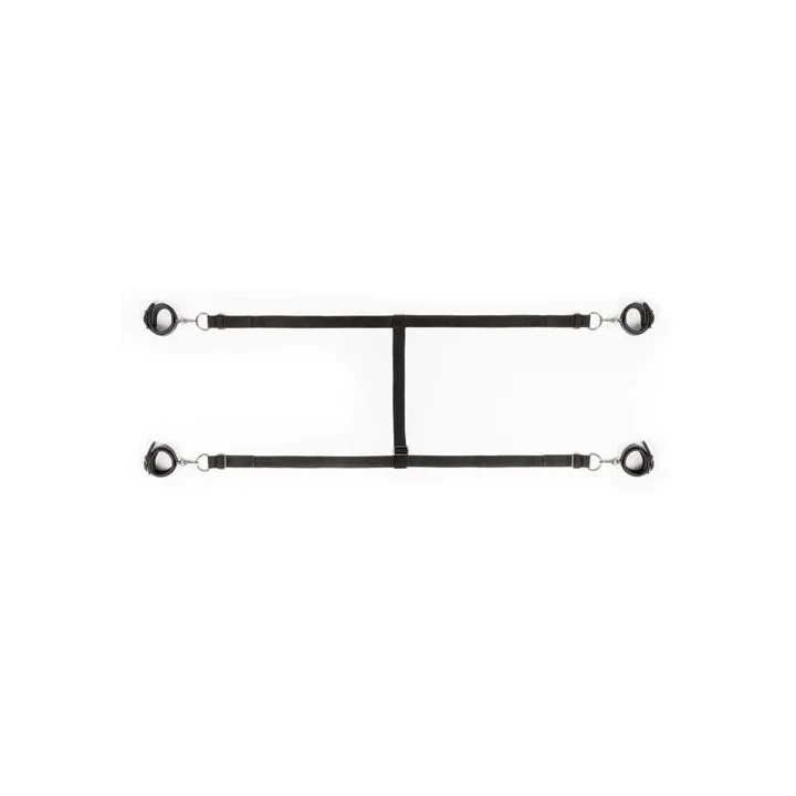 Wiązania - Zestaw do unieruchamiania pod materac z regulowanymi mankietami, ekoskóra