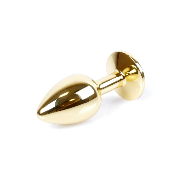 Korek analny Plug-Jewellery Gold PLUG - stal nierdzewna, diamentowy element, 7 cm.