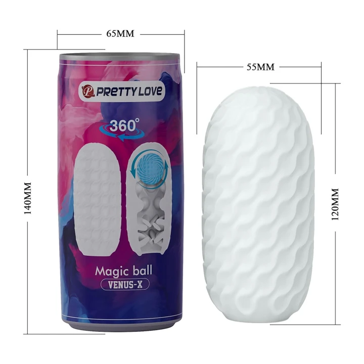 Masturbator TPR/ABS - PRETTY LOVE Fantasy ball VENUS-X z teksturowanymi tunelami