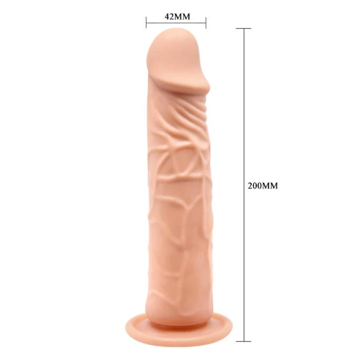 Dildo BAILE BARBARA 7.8'' TPR, wodoodporny, podwójne otwory, mocna przyssawka