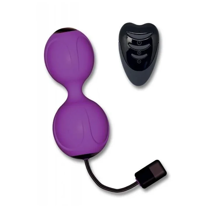 Wibrujące kulki Kegel, seria Kulki-Kegel Vibe, silikon, z pilotem do 5,5 m