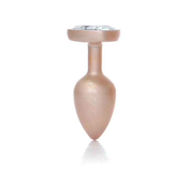 Korek analny z diamentem, stali nierdzewnej, 7 cm długości, dla początkujących