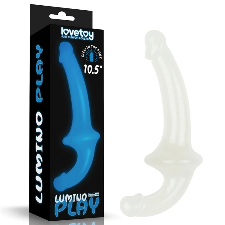 Dildo Lumino Play, 10.5'', TPE, świecący w ciemności, strapless